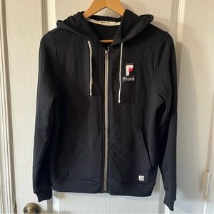 Marine Layer Black Zip-Up Hoodie with Small Logo